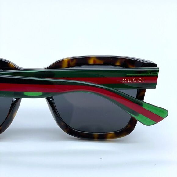 NEW GUCCI GG0001SN 003 Havana Colorful Gray Square Unisex Sunglasses - Picture 10 of 13